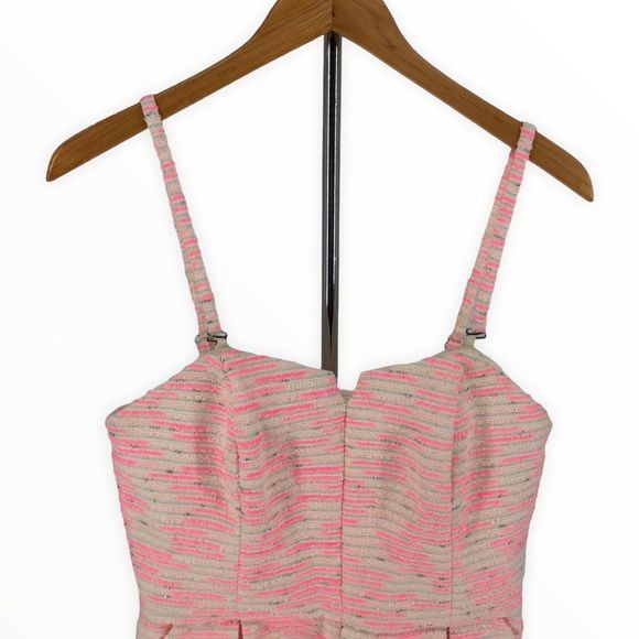 Moulinette Soeurs Anthro Pink Tweed Convertible Strapless Dress size 6 - Picture 4 of 13